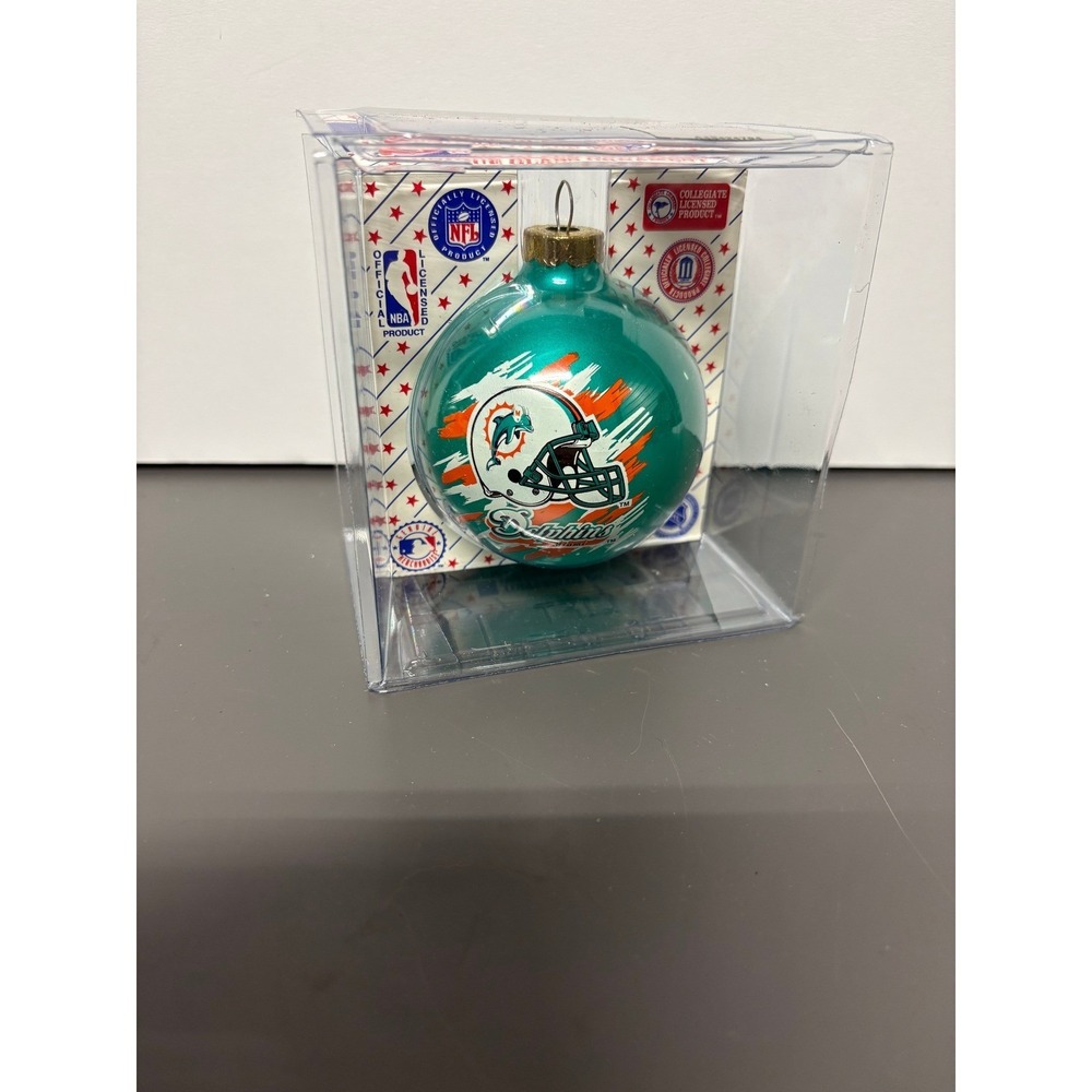 Miami Dolphins NFL Football Helmet Ornament Collectors Series Shiny Green
